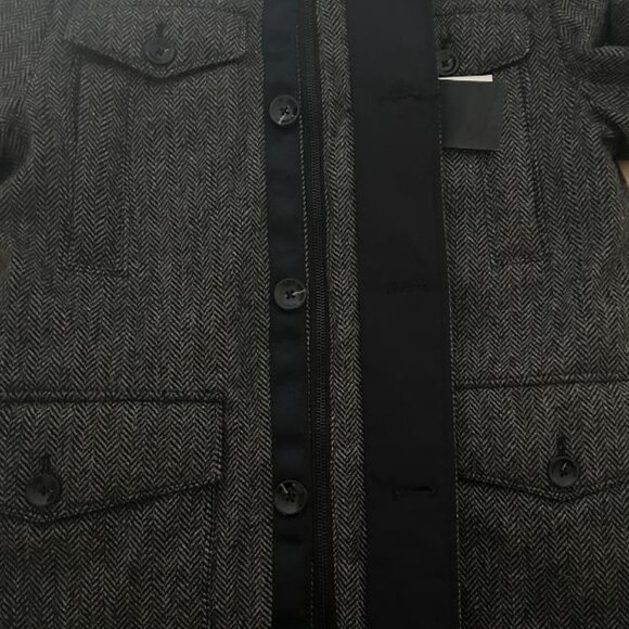 ZARA MAN Herringbone Hooded Jacket/Coat Size L New With Tags - Picture 8 of 15